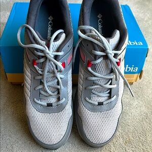 Columbia Gray and Red Sneakers with Modern Design